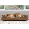 image:imageFurhaven Pillow Dog Bed for Large Dogs w Removable Bolsters amp Washable Cover  Plush amp Southwest Kilim Woven Decor Sofa  Black Medallion JumboXLQuilted Toasted Brown