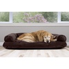 image:imageFurhaven Pillow Dog Bed for Large Dogs w Removable Bolsters amp Washable Cover  Plush amp Southwest Kilim Woven Decor Sofa  Black Medallion JumboXLQuilted Coffee