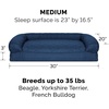 image:imageFurhaven Pillow Dog Bed for Large Dogs w Removable Bolsters amp Washable Cover  Plush amp Southwest Kilim Woven Decor Sofa  Black Medallion JumboXLQuilted Navy