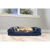 image:imageFurhaven Pillow Dog Bed for Large Dogs w Removable Bolsters amp Washable Cover  Plush amp Southwest Kilim Woven Decor Sofa  Black Medallion JumboXLQuilted Navy