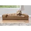 image:imageFurhaven Pillow Dog Bed for Large Dogs w Removable Bolsters amp Washable Cover  Plush amp Southwest Kilim Woven Decor Sofa  Black Medallion JumboXLQuilted Toasted Brown