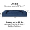 image:imageFurhaven Pillow Dog Bed for Large Dogs w Removable Bolsters amp Washable Cover  Plush amp Southwest Kilim Woven Decor Sofa  Black Medallion JumboXLQuilted Navy