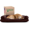 image:imageFurhaven Pillow Dog Bed for Large Dogs w Removable Bolsters amp Washable Cover  Plush amp Southwest Kilim Woven Decor Sofa  Black Medallion JumboXLQuilted Coffee