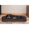 image:imageFurhaven Pillow Dog Bed for Large Dogs w Removable Bolsters amp Washable Cover  Plush amp Southwest Kilim Woven Decor Sofa  Black Medallion JumboXLSofa  Sherpa  Chenille Coffee