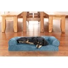 image:imageFurhaven Pillow Dog Bed for Large Dogs w Removable Bolsters amp Washable Cover  Plush amp Southwest Kilim Woven Decor Sofa  Black Medallion JumboXLSofa  Faux Fur  Velvet Harbor Blue