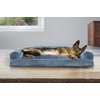 image:imageFurhaven Pillow Dog Bed for Large Dogs w Removable Bolsters amp Washable Cover  Plush amp Southwest Kilim Woven Decor Sofa  Black Medallion JumboXLSofa  Faux Fur  Velvet Harbor Blue