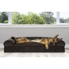 image:imageFurhaven Pillow Dog Bed for Large Dogs w Removable Bolsters amp Washable Cover  Plush amp Southwest Kilim Woven Decor Sofa  Black Medallion JumboXLSofa  Sherpa  Chenille Coffee