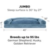 image:imageFurhaven Pillow Dog Bed for Large Dogs w Removable Bolsters amp Washable Cover  Plush amp Southwest Kilim Woven Decor Sofa  Black Medallion JumboXLSofa  Faux Fur  Velvet Harbor Blue