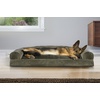 image:imageFurhaven Pillow Dog Bed for Large Dogs w Removable Bolsters amp Washable Cover  Plush amp Southwest Kilim Woven Decor Sofa  Black Medallion JumboXLSofa  Faux Fur  Velvet Dark Sage
