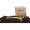 image:imageFurhaven Pillow Dog Bed for Large Dogs w Removable Bolsters amp Washable Cover  Plush amp Southwest Kilim Woven Decor Sofa  Black Medallion JumboXLSofa  Sherpa  Chenille Coffee