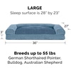 image:imageFurhaven Pillow Dog Bed for Large Dogs w Removable Bolsters amp Washable Cover  Plush amp Southwest Kilim Woven Decor Sofa  Black Medallion JumboXLSofa  Faux Fur  Velvet Harbor Blue