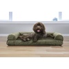 image:imageFurhaven Pillow Dog Bed for Large Dogs w Removable Bolsters amp Washable Cover  Plush amp Southwest Kilim Woven Decor Sofa  Black Medallion JumboXLSofa  Faux Fur  Velvet Dark Sage