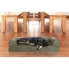 image:imageFurhaven Pillow Dog Bed for Large Dogs w Removable Bolsters amp Washable Cover  Plush amp Southwest Kilim Woven Decor Sofa  Black Medallion JumboXLVelvet Dark Sage