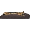 image:imageFurhaven Pillow Dog Bed for Large Dogs w Removable Bolsters amp Washable Cover  Plush amp Velvet L Shaped Chaise  Deep Sapphire JumboXLCorduroy Dark Espresso