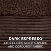 image:imageFurhaven Pillow Dog Bed for Large Dogs w Removable Bolsters amp Washable Cover  Plush amp Velvet L Shaped Chaise  Deep Sapphire JumboXLCorduroy Dark Espresso