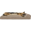 image:imageFurhaven Pillow Dog Bed for Large Dogs w Removable Bolsters amp Washable Cover  Plush amp Velvet L Shaped Chaise  Deep Sapphire JumboXLCorduroy Sandstone