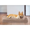 image:imageFurhaven Pillow Dog Bed for Large Dogs w Removable Bolsters amp Washable Cover  Plush amp Velvet L Shaped Chaise  Deep Sapphire JumboXLCorduroy Sandstone