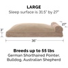 image:imageFurhaven Pillow Dog Bed for Large Dogs w Removable Bolsters amp Washable Cover  Plush amp Velvet L Shaped Chaise  Deep Sapphire JumboXLCorduroy Sandstone