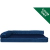 image:imageFurhaven Pillow Dog Bed for Large Dogs w Removable Bolsters amp Washable Cover  Plush amp Velvet L Shaped Chaise  Deep Sapphire JumboXLPlush  Velvet Deep Sapphire