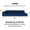 image:imageFurhaven Pillow Dog Bed for Large Dogs w Removable Bolsters amp Washable Cover  Plush amp Velvet L Shaped Chaise  Deep Sapphire JumboXLPlush  Velvet Deep Sapphire