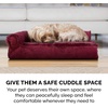 image:imageFurhaven Pillow Dog Bed for Large Dogs w Removable Bolsters amp Washable Cover  Plush amp Velvet L Shaped Chaise  Deep Sapphire JumboXLPlush  Velvet Merlot Red