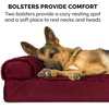 image:imageFurhaven Pillow Dog Bed for Large Dogs w Removable Bolsters amp Washable Cover  Plush amp Velvet L Shaped Chaise  Deep Sapphire JumboXLPlush  Velvet Merlot Red