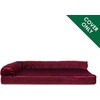 image:imageFurhaven Pillow Dog Bed for Large Dogs w Removable Bolsters amp Washable Cover  Plush amp Velvet L Shaped Chaise  Deep Sapphire JumboXLPlush  Velvet Merlot Red