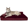 image:imageFurhaven Pillow Dog Bed for Large Dogs w Removable Bolsters amp Washable Cover  Plush amp Velvet L Shaped Chaise  Deep Sapphire JumboXLPlush  Velvet Merlot Red