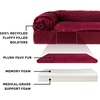image:imageFurhaven Pillow Dog Bed for Large Dogs w Removable Bolsters amp Washable Cover  Plush amp Velvet L Shaped Chaise  Deep Sapphire JumboXLPlush  Velvet Merlot Red