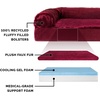 image:imageFurhaven Pillow Dog Bed for Large Dogs w Removable Bolsters amp Washable Cover  Plush amp Velvet L Shaped Chaise  Deep Sapphire JumboXLPlush  Velvet Merlot Red