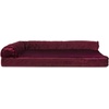 image:imageFurhaven Pillow Dog Bed for Large Dogs w Removable Bolsters amp Washable Cover  Plush amp Velvet L Shaped Chaise  Deep Sapphire JumboXLPlush  Velvet Merlot Red