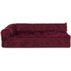 image:imageFurhaven Pillow Dog Bed for Large Dogs w Removable Bolsters amp Washable Cover  Plush amp Velvet L Shaped Chaise  Deep Sapphire JumboXLPlush  Velvet Merlot Red