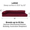 image:imageFurhaven Pillow Dog Bed for Large Dogs w Removable Bolsters amp Washable Cover  Plush amp Velvet L Shaped Chaise  Deep Sapphire JumboXLPlush  Velvet Merlot Red