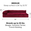 image:imageFurhaven Pillow Dog Bed for Large Dogs w Removable Bolsters amp Washable Cover  Plush amp Velvet L Shaped Chaise  Deep Sapphire JumboXLPlush  Velvet Merlot Red
