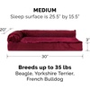 image:imageFurhaven Pillow Dog Bed for Large Dogs w Removable Bolsters amp Washable Cover  Plush amp Velvet L Shaped Chaise  Deep Sapphire JumboXLPlush  Velvet Merlot Red