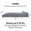 image:imageFurhaven Pillow Dog Bed for Large Dogs w Removable Bolsters amp Washable Cover  Plush amp Velvet L Shaped Chaise  Deep Sapphire JumboXLPrinted Titanium