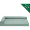 image:imageFurhaven Pillow Dog Bed for Large Dogs w Removable Bolsters amp Washable Cover  Plush amp Velvet L Shaped Chaise  Deep Sapphire JumboXLQuilted Paw Iceberg Green