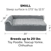 image:imageFurhaven Pillow Dog Bed for Large Dogs w Removable Bolsters amp Washable Cover  Plush amp Velvet L Shaped Chaise  Deep Sapphire JumboXLTwoTone Faux Fur  Suede Stone Gray