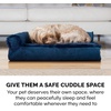 image:imageFurhaven Pillow Dog Bed for Large Dogs w Removable Bolsters amp Washable Cover  Plush amp Velvet L Shaped Chaise  Deep Sapphire JumboXLVelvet Deep Sapphire
