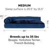 image:imageFurhaven Pillow Dog Bed for Large Dogs w Removable Bolsters amp Washable Cover  Plush amp Velvet L Shaped Chaise  Deep Sapphire JumboXLVelvet Deep Sapphire