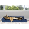 image:imageFurhaven Pillow Dog Bed for Large Dogs w Removable Bolsters amp Washable Cover  Plush amp Velvet L Shaped Chaise  Deep Sapphire JumboXLVelvet Deep Sapphire