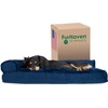 image:imageFurhaven Pillow Dog Bed for Large Dogs w Removable Bolsters amp Washable Cover  Plush amp Velvet L Shaped Chaise  Deep Sapphire JumboXLVelvet Deep Sapphire