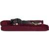 image:imageFurhaven Pillow Dog Bed for Large Dogs w Removable Bolsters amp Washable Cover  Plush amp Velvet L Shaped Chaise  Deep Sapphire JumboXLVelvet Merlot Red
