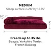 image:imageFurhaven Pillow Dog Bed for Large Dogs w Removable Bolsters amp Washable Cover  Plush amp Velvet L Shaped Chaise  Deep Sapphire JumboXLVelvet Merlot Red