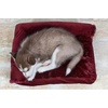 image:imageFurhaven Pillow Dog Bed for Large Dogs w Removable Bolsters amp Washable Cover  Plush amp Velvet L Shaped Chaise  Deep Sapphire JumboXLVelvet Merlot Red