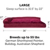 image:imageFurhaven Pillow Dog Bed for Large Dogs w Removable Bolsters amp Washable Cover  Plush amp Velvet L Shaped Chaise  Deep Sapphire JumboXLVelvet Merlot Red
