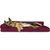 image:imageFurhaven Pillow Dog Bed for Large Dogs w Removable Bolsters amp Washable Cover  Plush amp Velvet L Shaped Chaise  Deep Sapphire JumboXLVelvet Merlot Red