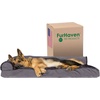 image:imageFurhaven Pillow Dog Bed for Large Dogs w Removable Bolsters amp Washable Cover  Plush amp Velvet L Shaped Chaise  Deep Sapphire JumboXLVelvet Platinum Gray