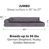 image:imageFurhaven Pillow Dog Bed for Large Dogs w Removable Bolsters amp Washable Cover  Plush amp Velvet L Shaped Chaise  Deep Sapphire JumboXLVelvet Platinum Gray