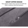 image:imageFurhaven Pillow Dog Bed for Large Dogs w Removable Bolsters amp Washable Cover  Plush amp Velvet L Shaped Chaise  Deep Sapphire JumboXLVelvet Platinum Gray